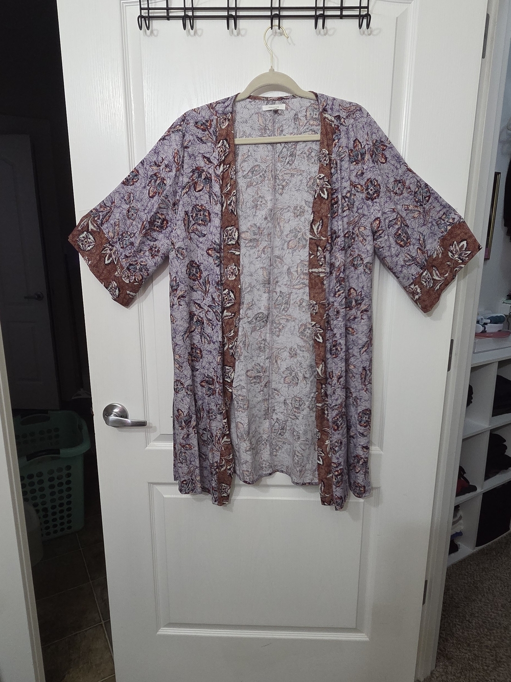 Maurices Lavender Floral Kimono